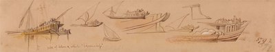 Boats on the Nile by Edward Lear